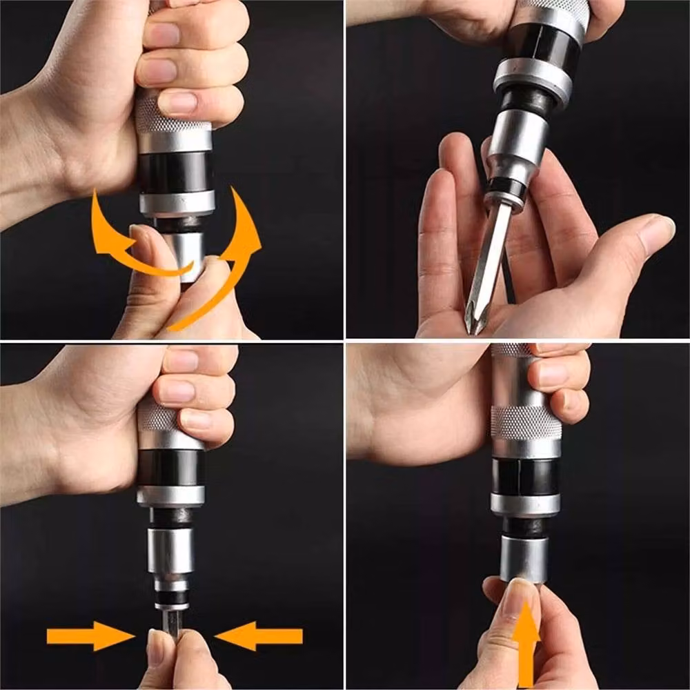 Nordara 1/2 inch Impact Driver Bit Set in Orange, Chrome Vanadium and Stainless Steel, featuring Pozi, Hex, Slotted and Phillips bits – 5