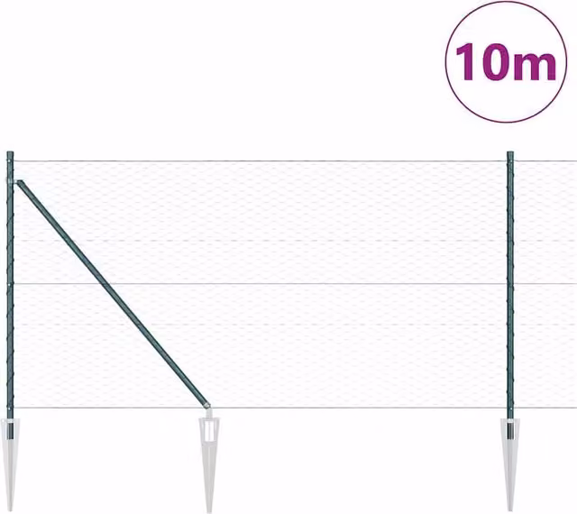Berkfield Home Green Steel Hexagon Fence, 1 x 10 m