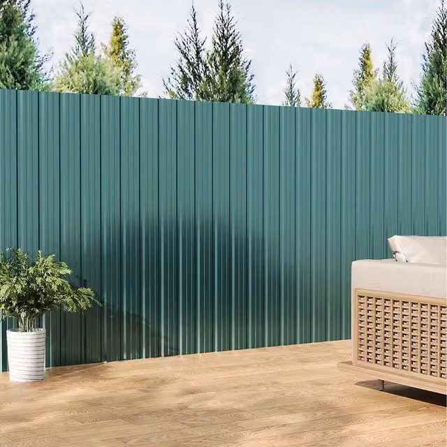 Komore Set of 6 Green Corrugated Steel Enamel Sheets, Length: 129 cm