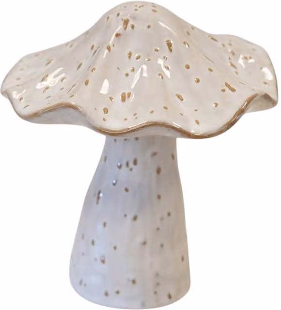 Four Candle Stoneglazed Speckled Ceramic Mushroom Tabletop Decoration in Grey