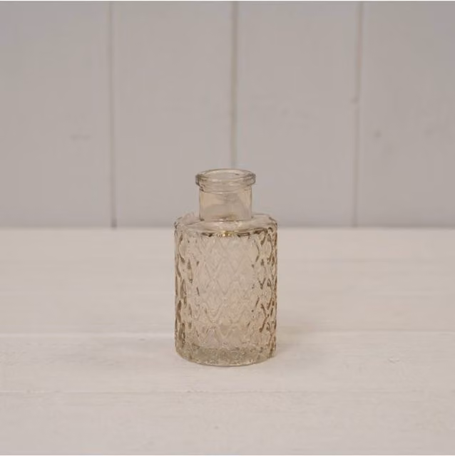 KDMD Smokey Brown Mini Geometric Glass Bottle