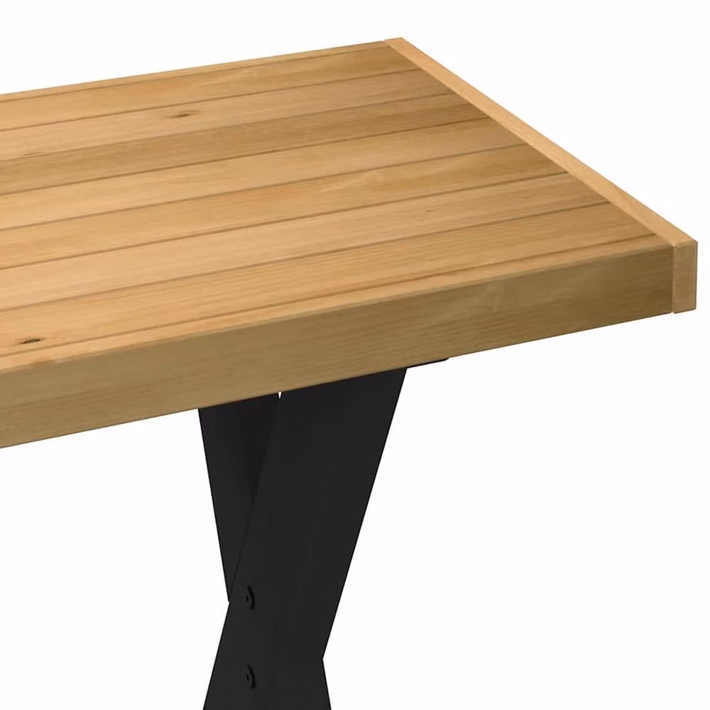 Berkfield Home NOAIN Industrial Writing Desk in Brown Solid Pine with X-Shaped Legs, W/D/H: 120 x 50 x 75 cm – 4