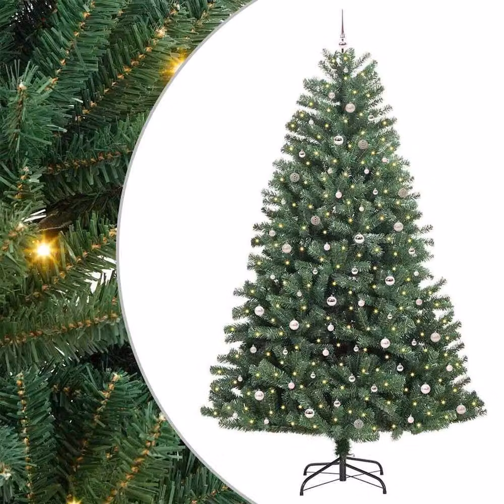 Berkfield Home Green Artificial Hinged Christmas Tree, Height: 300 cm – 2