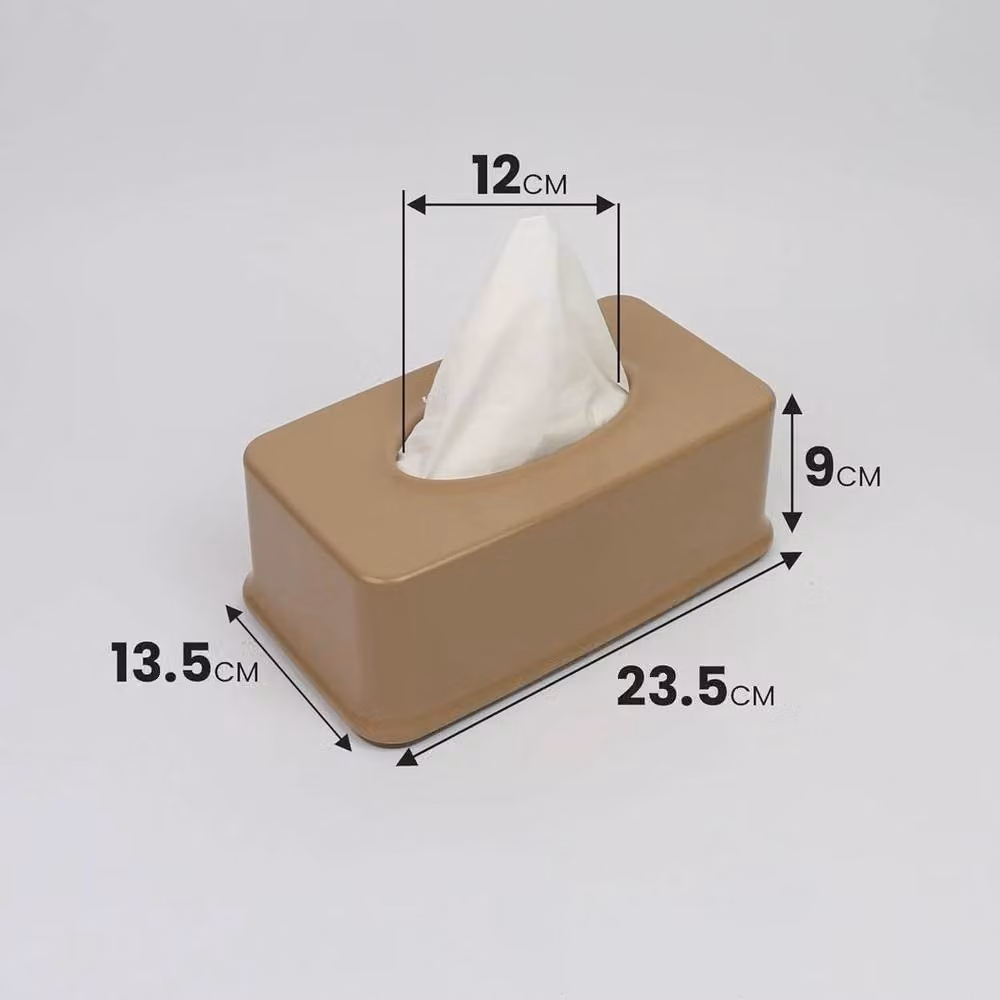 NESTLUNE Rectangular Plastic Tissue Box Holder, Brown, W: 23.5 cm x D: 13.5 cm x H: 9.0 cm – 2