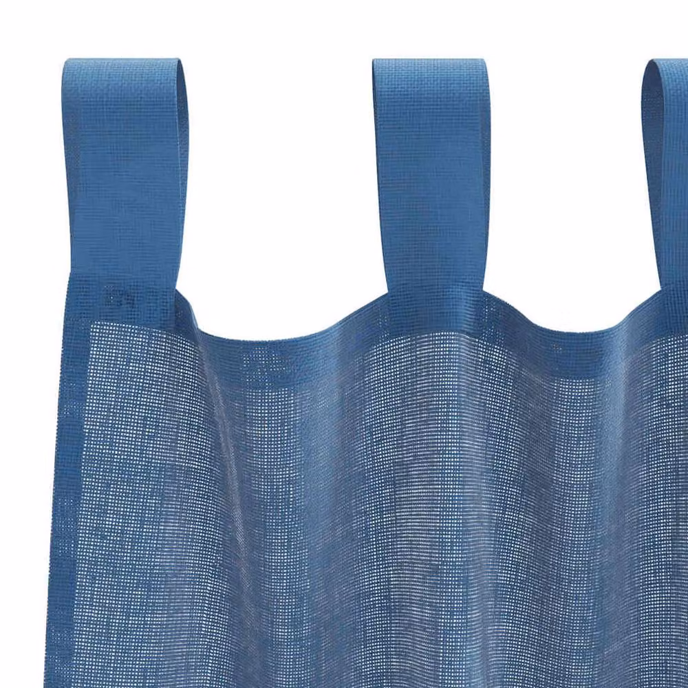 Berkfield Home Royal Blue Voile Fabric Panel Curtains with Tabs, 2 Pack, W: 140 cm, H: 225 cm – 4