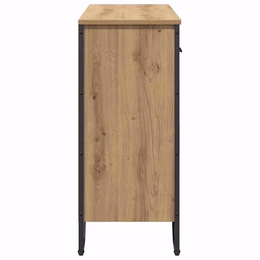 Berkfield Home Artisan Oak Sideboard in Brown, W/D/H: 97 x 32.5 x 74.5 cm – 4