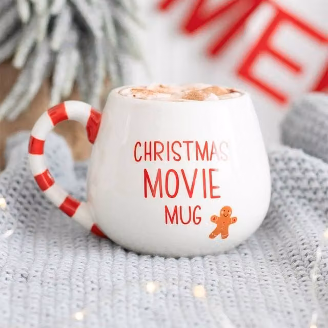 Uniqueful Christmas Movie Rounded Ceramic Mug in Multicolour and White