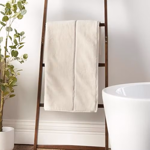 Bianca Zero Twist Cotton Bath Sheet in Beige, W: 90 cm, L: 140 cm