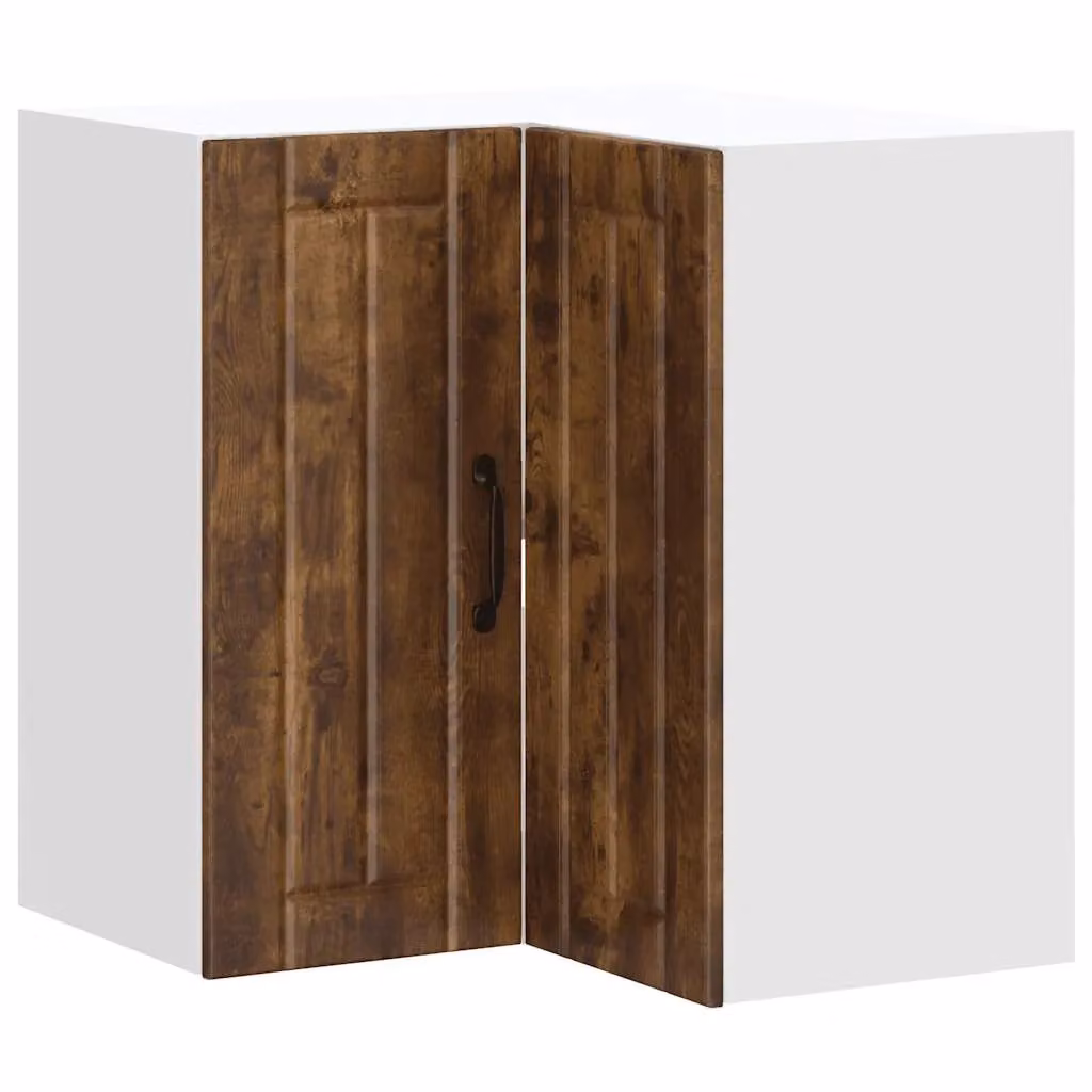 Berkfield Home Lucca Wall Mounted Kitchen Corner Cabinet in Smoked Oak Brown – 1