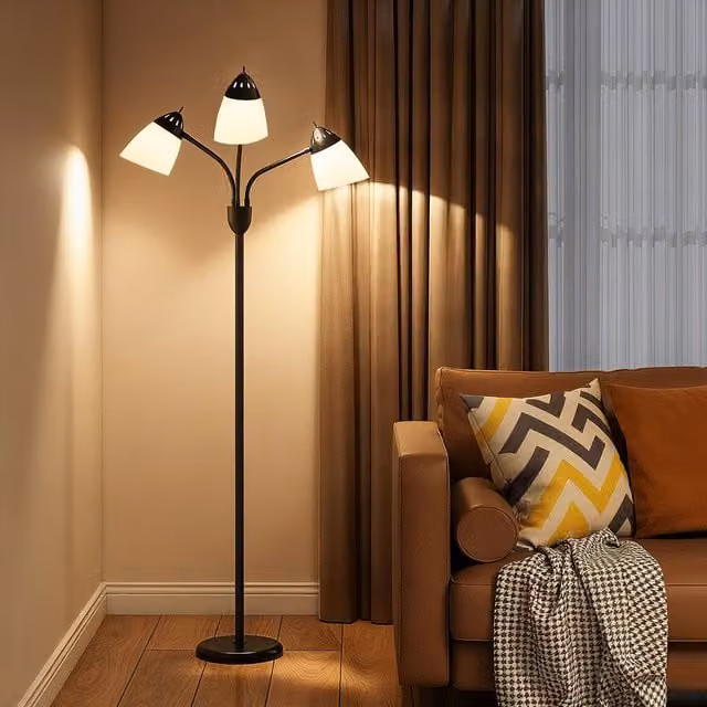 HOMCOM Industrial Arc Tree Floor Lamp in Black, Height: 155 cm – 3