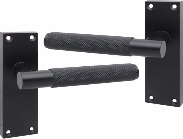 Golden Grace Matt Black Latch Door Handle with Screws