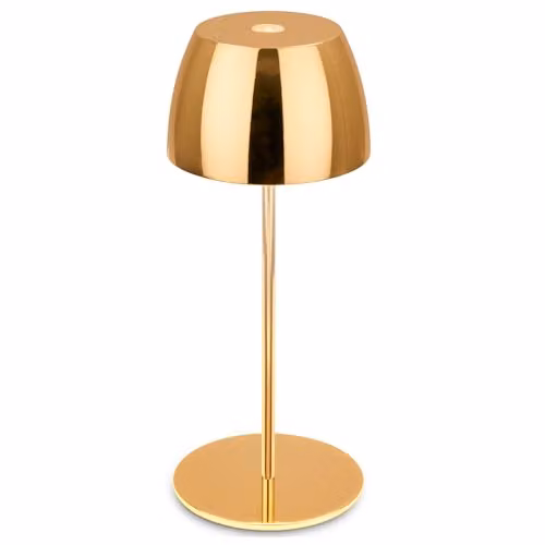 Briloner Mini LED Wireless Table Lamp with Touch Dimming, Rechargeable Battery and Interchangeable Light Source, Shiny Gold, D/H: 8 x 20 cm – 1