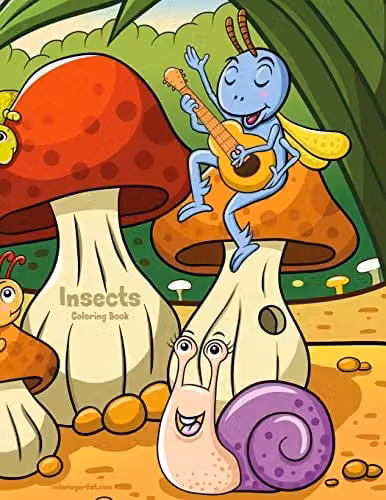 Insects Coloring Book 1: Volume 1 by Createspace, Multicolour Childrens Paper Coloring Book, W: 27.94 cm