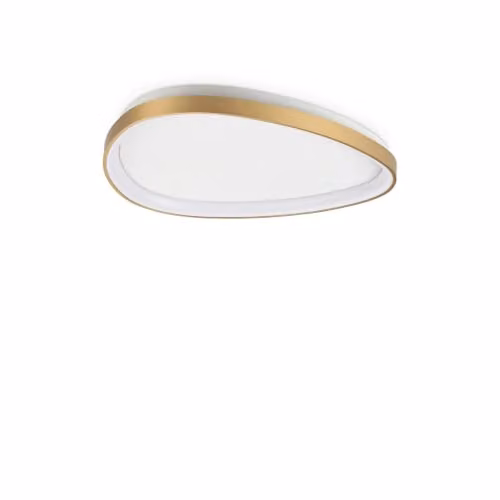 Ideal Lux Gemini LED Semi Flush Ceiling Light in Brass with 2700K Warm White Light, Diameter: 61 cm