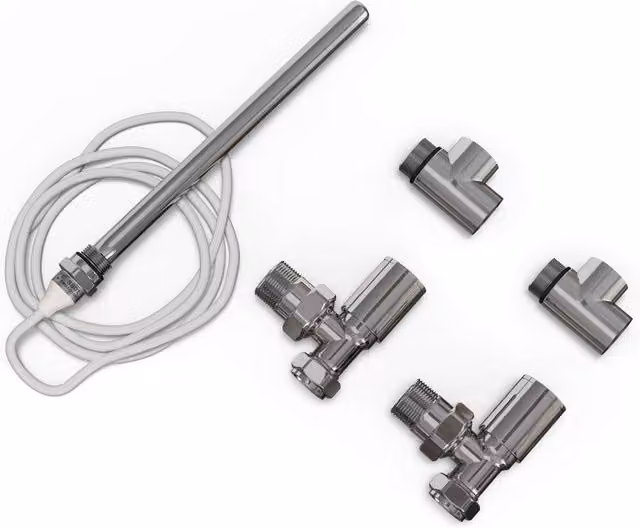 UK Radiators Talus Dual Fuel Towel Rail Kit in Chrome, Height: 30.5 cm
