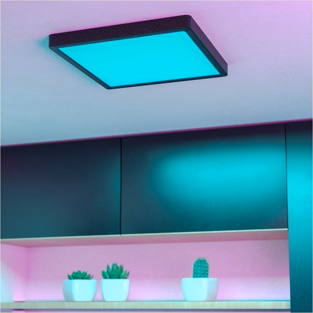 Loops 2 Pack Black Square LED Ceiling Light for Modern Indoor Spaces – 4