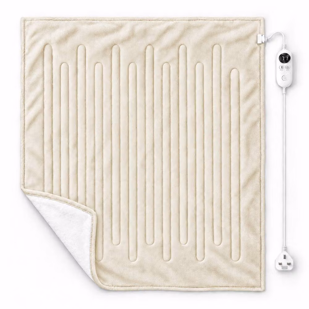 Marco Paul Luxury Sherpa Fleece Electric Heated Throw in Beige, W: 150 cm, D: 180 cm – 2