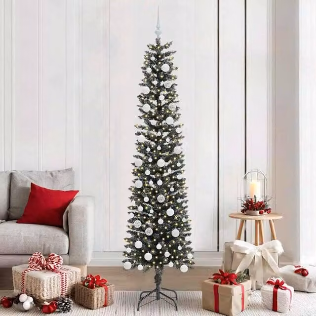 Berkfield Home Artificial Christmas Tree with 300 LEDs, Green, W/D/H: 58 x 58 x 210 cm – 1