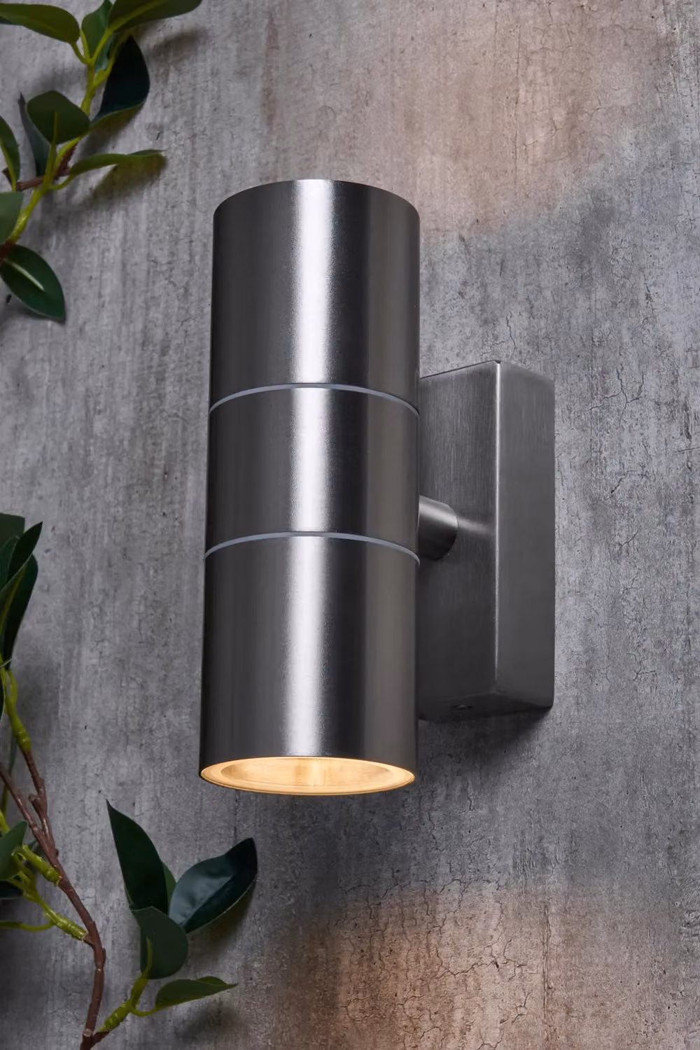 BHS Lighting Jared Stainless Steel Outdoor Up & Down Wall Light in Silver – 2