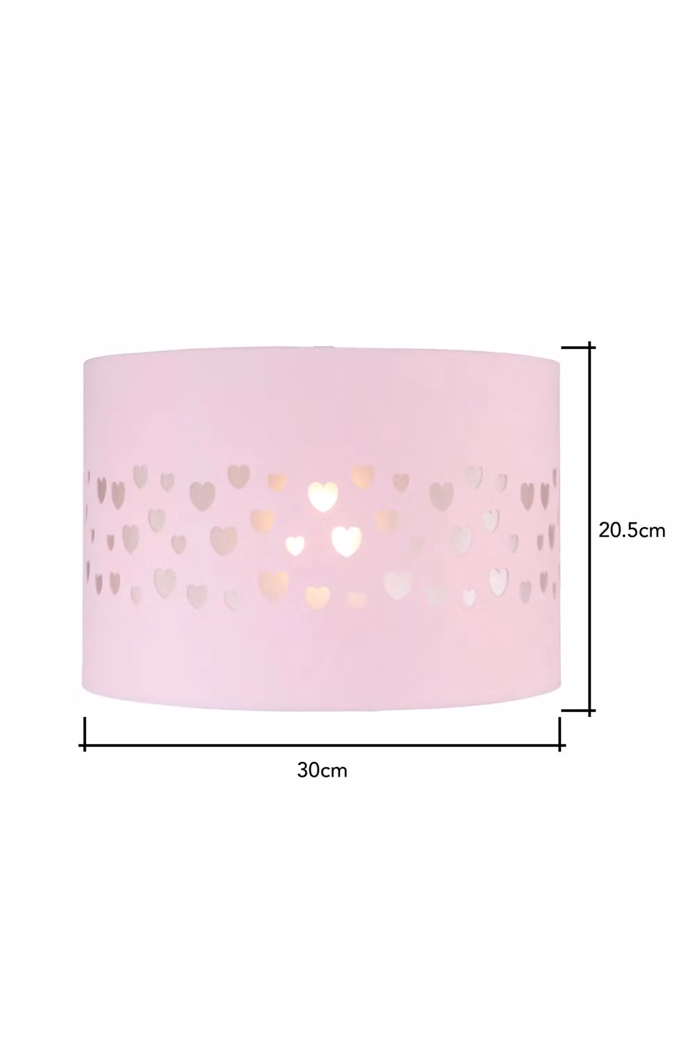 BHS Lighting Glow Hearts Easy Fit Fabric Light Shade in Pink, Diameter: 30 cm, Height: 21 cm – 2
