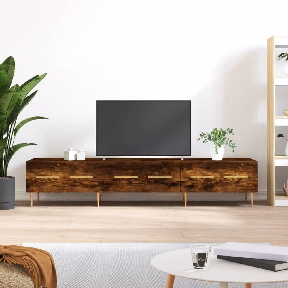 Berkfield Home Smoked Oak TV Cabinet in Brown, W/D/H: 150 x 36 x 30 cm – 2