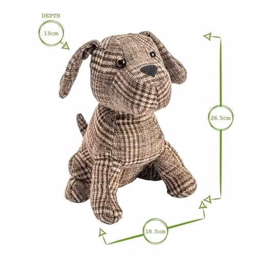 Nicola Spring Cat and Dog Door Stops Set in Brown, Pack of 2, H 26.5 x W 19 cm – 2