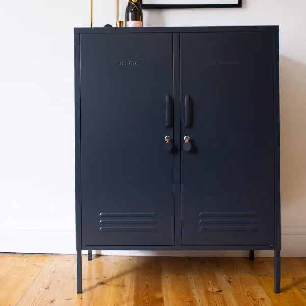 Mustard Made The Midi Storage Locker in Slate, Metal Freestanding Cabinet with Hinged Doors and Internal Shelves, W/D/H: 40.0 x 40.0 x 85.0 cm – 2