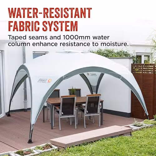 Coleman Event Shelter M Gazebo in White with UPF 50+ Sun Protection, W: 305 cm, D: 305 cm, H: 218 cm – 6