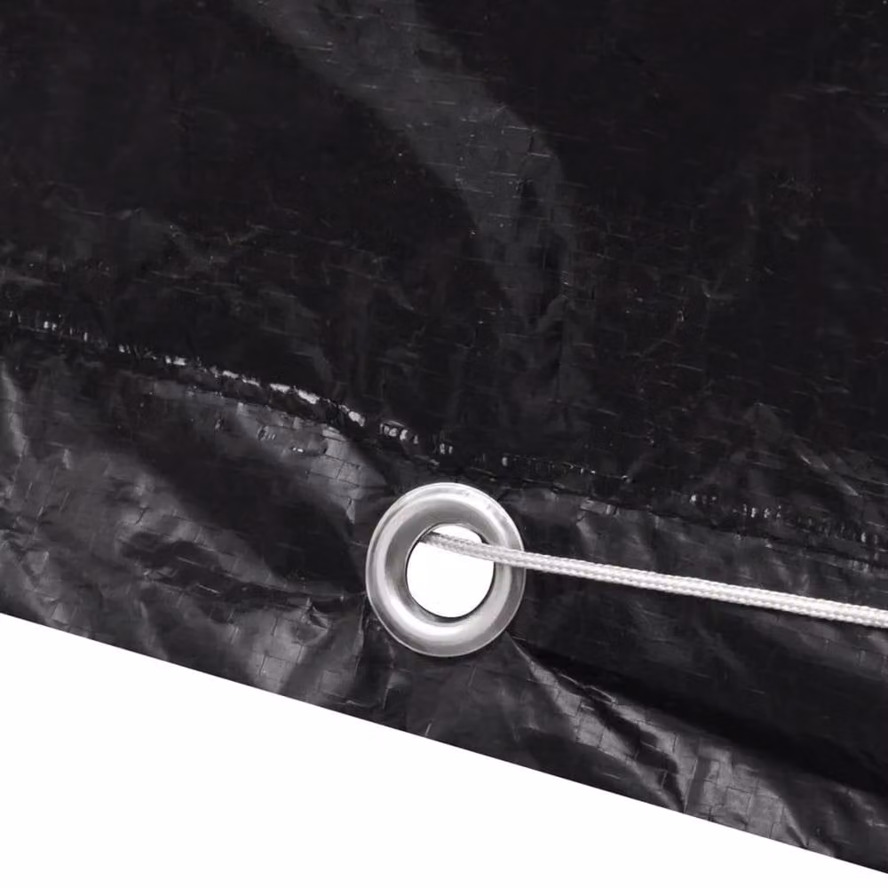 Berkfield Home Durable Water Repellent Garden Furniture Covers for 4 Person Poly Rattan, 2 Pack, Black, W/D/H: 180 x 140 x 90 cm – 5