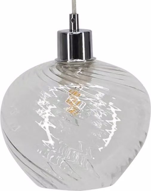 First Choice Lighting Bradson Clear Swirl Glass Easy Fit Pendant Shade, Transparent