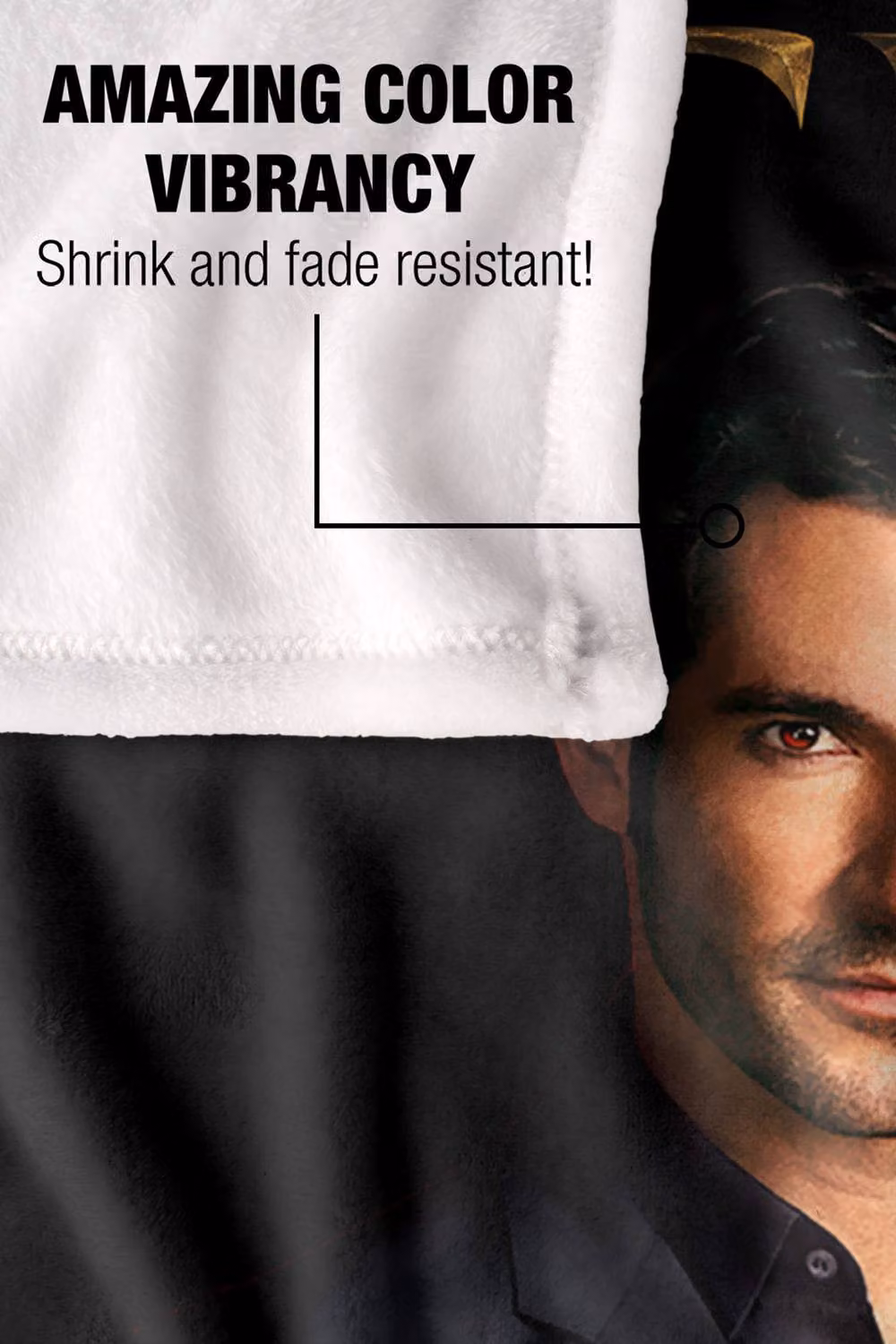 Warner Bros. Lucifer What Do You Desire? Silky Touch Super Soft Extra Large Throw Blanket in Black and Multicolour – 5