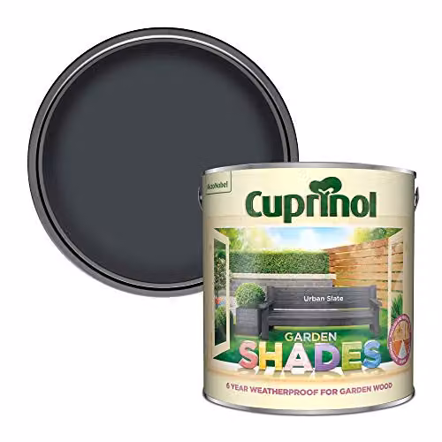 Cuprinol Garden Shades Urban Slate Grey Semi-Transparent Water-Based Wood Paint, 2.5 l