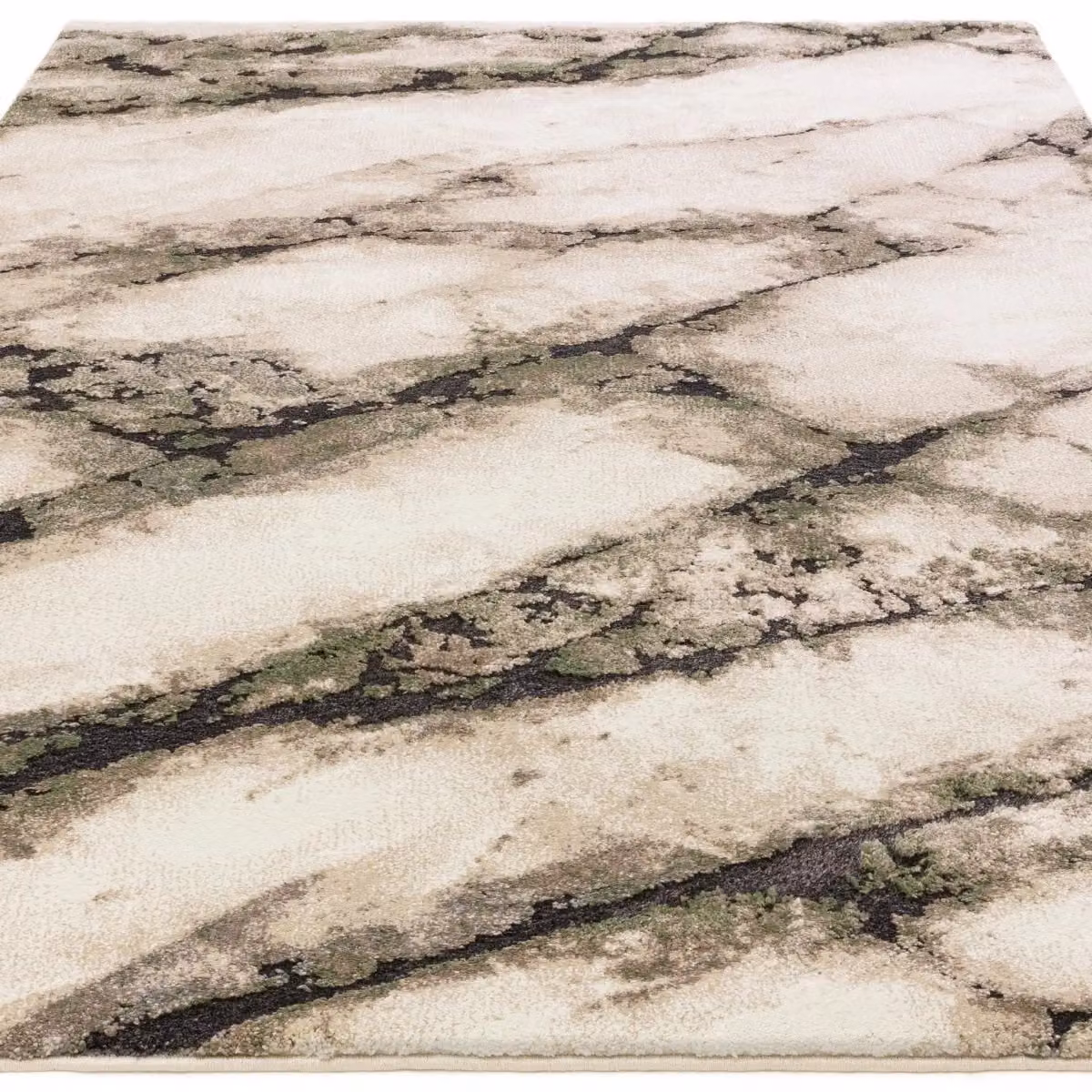 The Rug Shop UK Green and Beige Abstract Modern Machine Woven Stain-Resistant Rug, W: 200 cm, D: 290 cm – 4