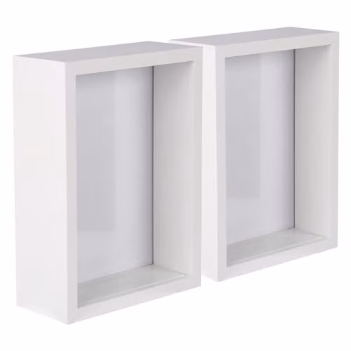 Nicola Spring 3D Deep Box Photo Frames, Pack of 5, White, 5 x 7 inch