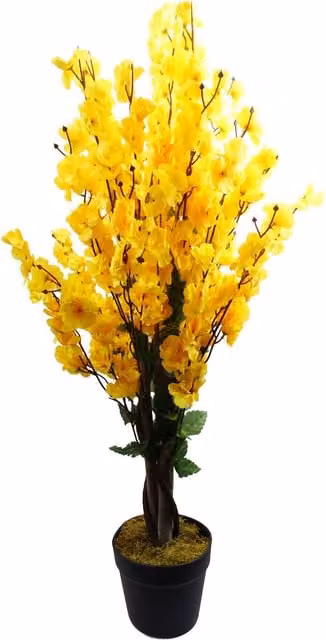 Leaf Design UK Artificial Yellow Blossom Tabletop Tree