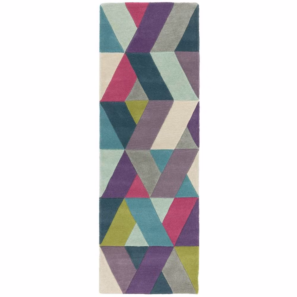 The Rug Shop UK Modern Geometric Handmade Wool Area Rug, Multicolour, W: 70 cm, L: 200 cm – 7