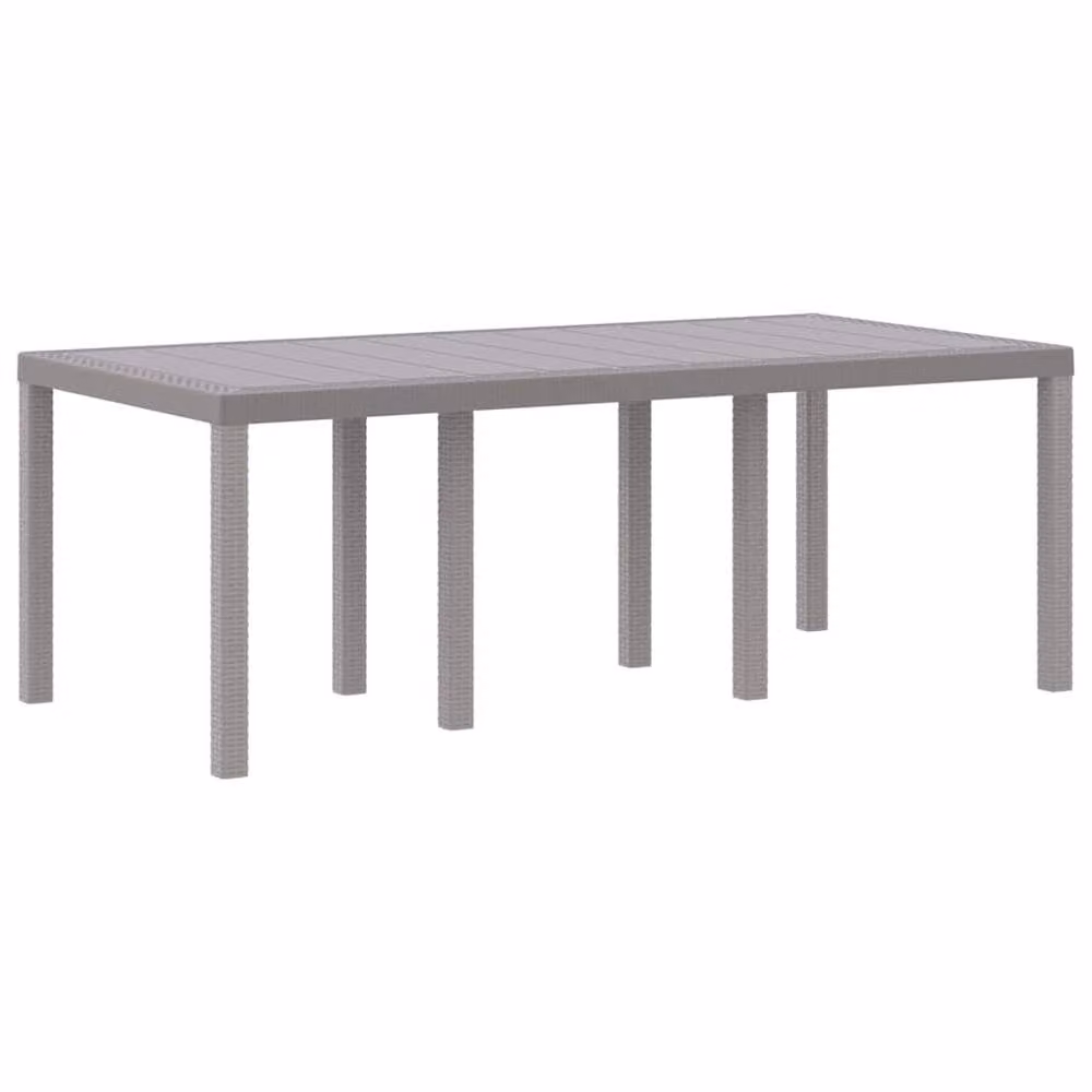 Berkfield Home Extendable Rectangular Garden Table in Light Grey Poly Rattan, W/D/H: 200 x 100 x 73 cm – 2