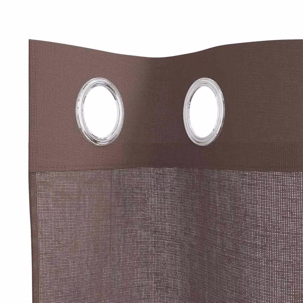 Berkfield Home Brown Voile Fabric Panel Curtains with Eyelets, 2 Pack, W: 140 cm, H: 260 cm – 4