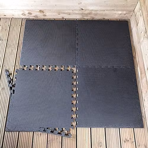 Samuel Alexander 16 Piece EVA Foam Protective Floor Tiles in Black, W/D/H: 60 x 60 x 1 cm per tile – 6