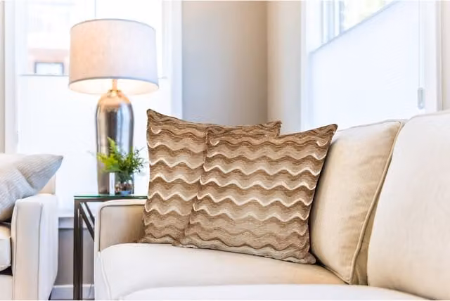 NewEdgeBlinds Modern Square Chenille Cushion Cover in Beige and Brown