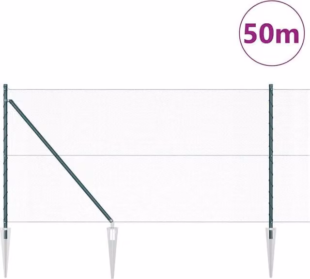 Berkfield Home Green Steel Hexagon Fence, 1 x 50 m