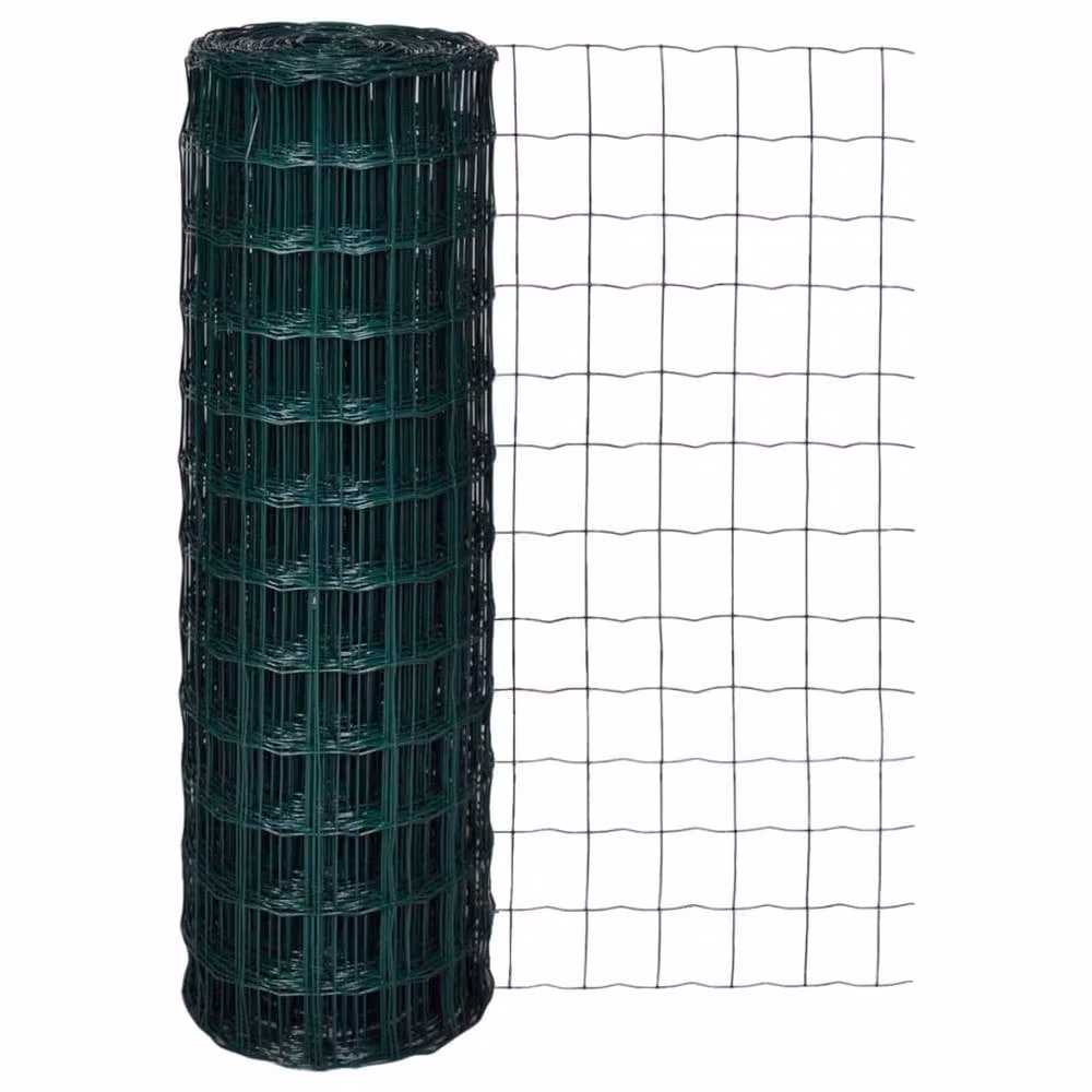 Berkfield Home Beautiful Euro Fence Steel PVC Coated Green W: 10 m, H: 1.2 m – 2
