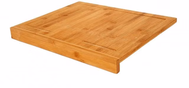 Oypla Rectangular Bamboo Wooden Chopping Board with Groove, Brown