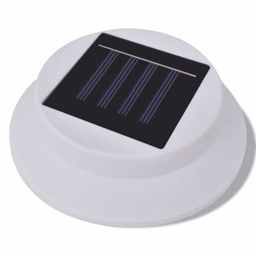 Berkfield Home 6 Piece Solar LED Outdoor Fence and Gutter Light Set in White – 3