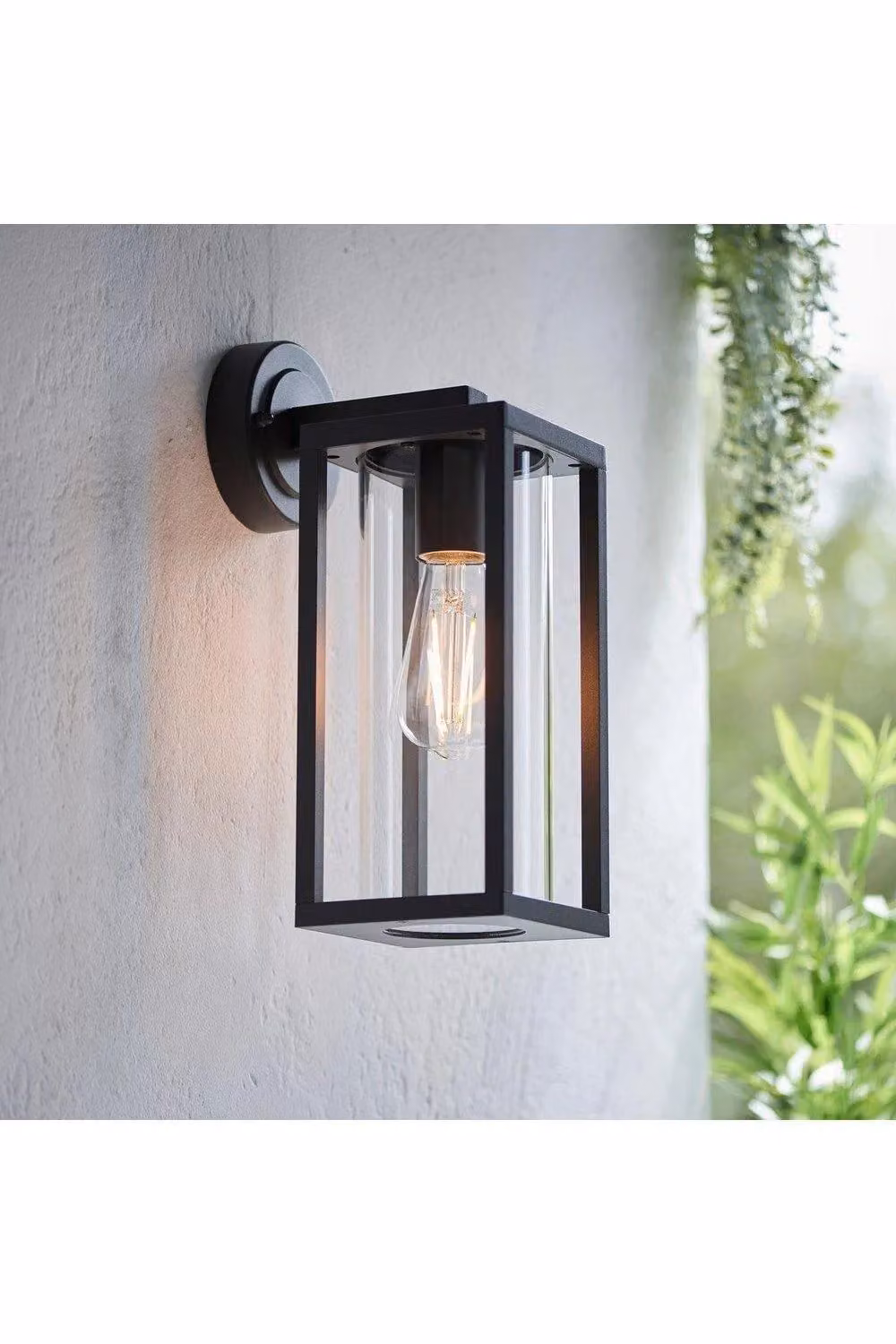 Netlighting Hamden Modern Exterior Wall Light in Black with Transparent Glass Diffuser, IP44 Rated – 2