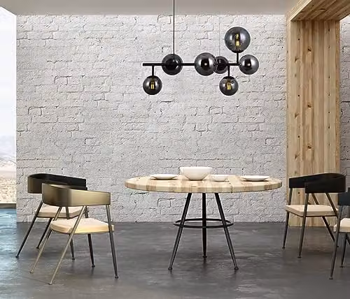 Netlighting Frontera Modern 7 Light Bar Pendant Ceiling Light in Black and White with G9 Bulbs – 2