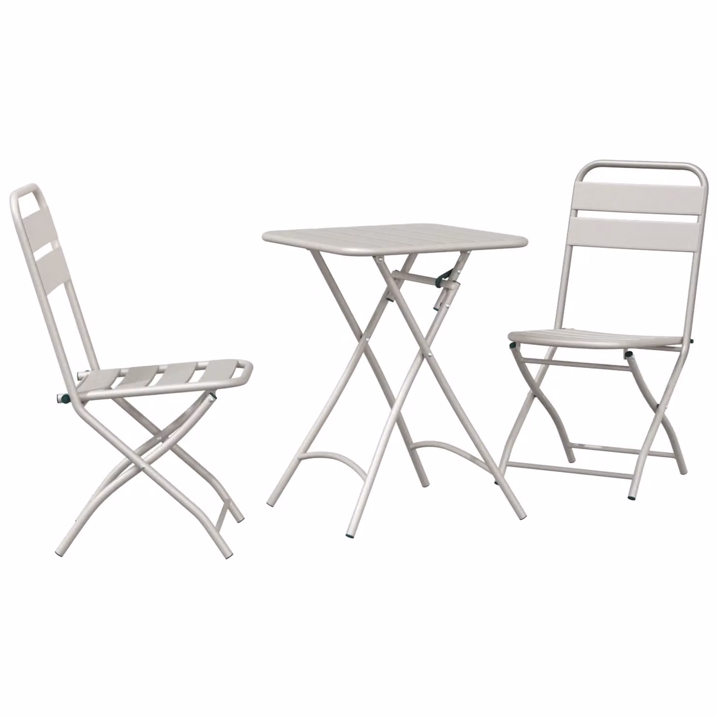 Berkfield Home 3-Piece Folding Bistro Set in Beige Matt Steel – 2