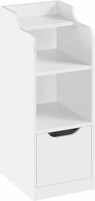 SPETLEK Narrow Nightstand with Drawer in White – 1