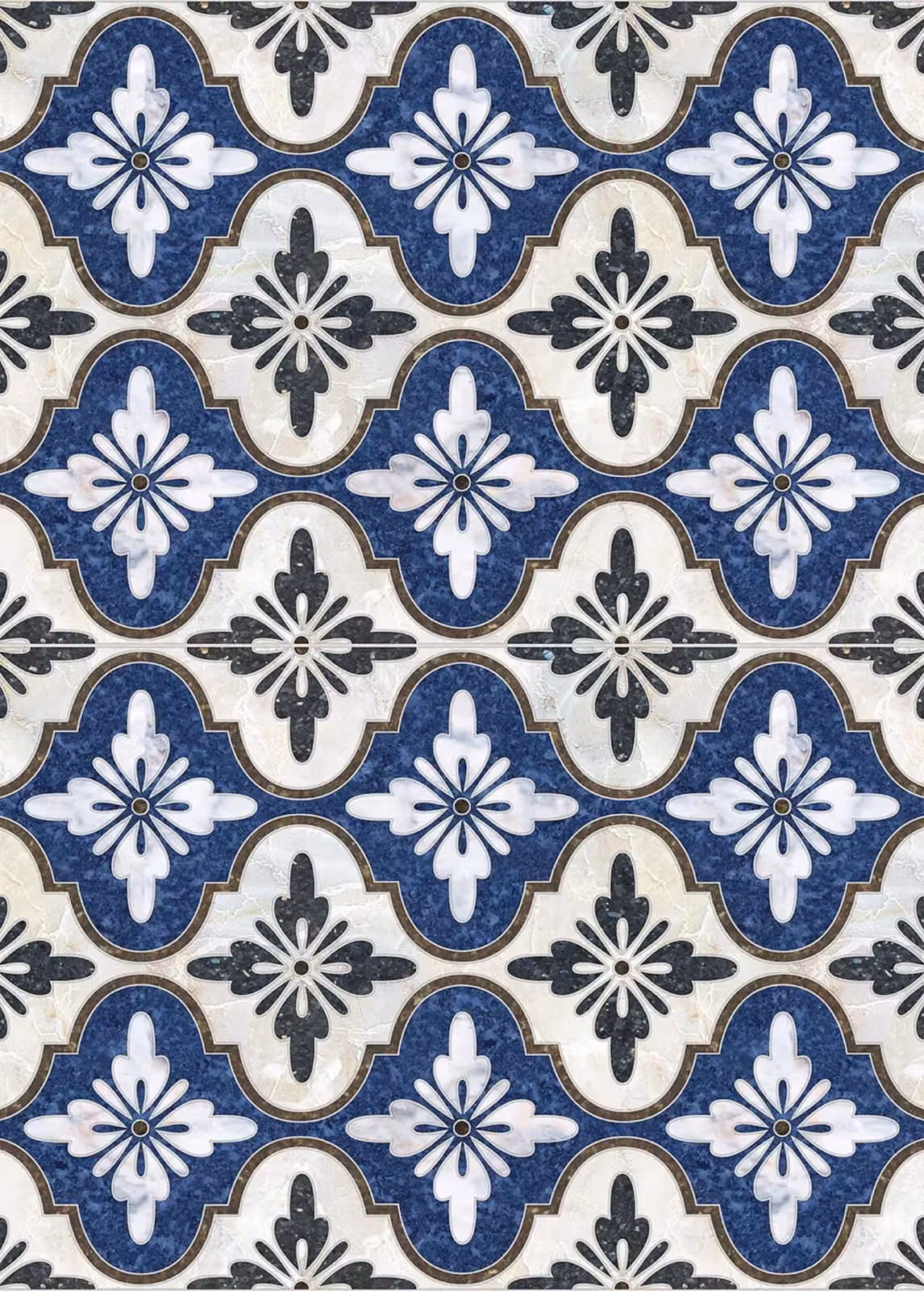 Artsy Mats Maroc Blue and Multicolour Vinyl Floor Mat W: 72 cm, L: 100 cm – 2