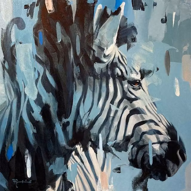 Frank Pretorius Striped Canvas Print in Jet Black